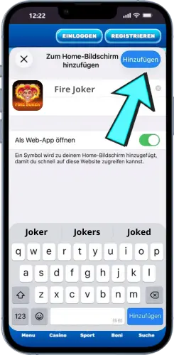 Fire Joker Shortcut auf iOS hinzufügen